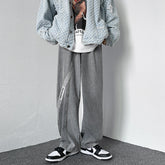 Men Jeans Washed Jeans Men's Casual Trousers Straight Loose Wide Leg Pants